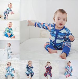 Bébé bébé rayé pieds remis pyjama dormeur fermeture éclair barboteuse bébé garçon vêtements