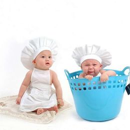 Baby Baby White Chef Costume Cuisine Cuisine Cuisine et tablier Set Cosplay Newborn Photography Access