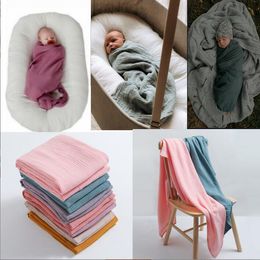 Couvertures pour bébés Swaddling Crepe Cotton Air Condition Blanket Baby Soft Serviettes de bain Casual Wrap Swaddle Parisarc Landau Poussette Couverture Couvertures BC132