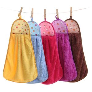 Baby koraal fluwelen handdoek cartoon dier print keuken opknoping bad veeg handdoek washandjes kinderen zakdoek 25 * 45cm