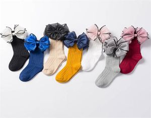 Chaussettes hautes en coton pour bébés filles, chaussettes hautes avec nœud papillon de princesse, en Organza, avec nœud en Organza, automne et hiver, 8129170