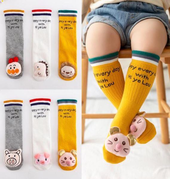 Bas longs en coton pour bébé, chaussettes hautes pour poupée, bas de printemps et d'automne de dessin animé pour enfants, YQS 0018394730