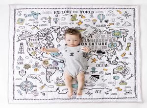 Infant kruipende mat verdikking tapijt Baby speelt tapijten Airconditioning Quilt World Adventure Map Matten Noordse kinderen Room Decor3500247