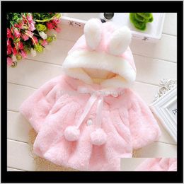 Manteau d'hiver en fourrure pour bébés filles, veste épaisse, vêtements mignons à capuche et manches longues, Poncho de pied Fuomx