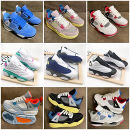 Infant Jumpman 4 Zapatillas de baloncesto Deportes al aire libre Zapatilla de deporte Sail Muslin 4S OG Fire Red White Oreo Cool Grey Pure Money Bred Boy Girl Zapatillas de deporte para niños pequeños Zapatillas de deporte para exteriores