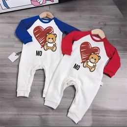 Bebê recém-nascido infantil macacão de malha macacões moda outono mangas compridas algodão dos desenhos animados bonito urso bebê menina menino escalada roupas infantis