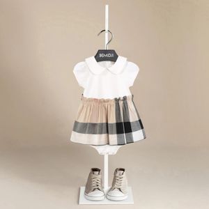 Infantile Plaid Marque Bébé Vêtements Fille Longue Manches Courtes Bodys Bébé Barboteuses Robe Grow Sleepsuits Né Barboteuse 0-24 Mois 240305