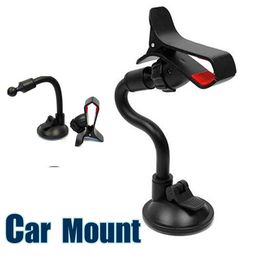 Auto Mount, lange arm universele voorruit dashboard mobiele telefoon autohouder met sterke zuignap en x klem voor iPhone 6 6S (DB-020)