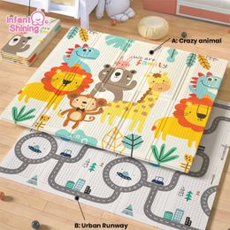 Tapis de jeu pour bébé brillant pour bébé 180x200x1.5 cm tapis de bébé pliant anti-dérapant Puzzle tapis pour enfants Tapete Infantil chambre tapis rampant 231225