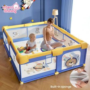 Parque infantil brillante para niños con protector de espuma, valla de seguridad para bebés, parque infantil para niños, parque infantil para bebés, juguete interior, parque infantil para bebés 240226