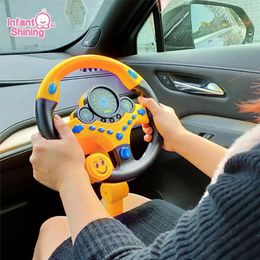 Jouet de volant de simulation électrique brillant pour bébé avec son léger enfants début éducatif poussette volant jouets vocaux 240108