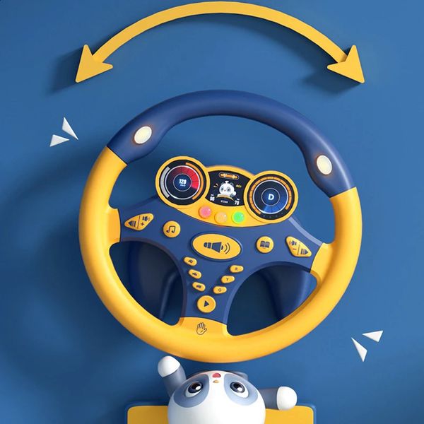 Jouet de volant de simulation électrique brillant pour bébé avec son léger enfants début éducatif poussette volant jouets vocaux 240129