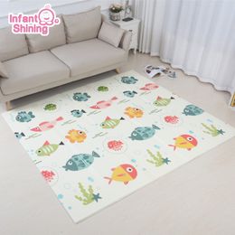 Infant Shining pliant bébé Paly Mat pour enfants XPE Crawling Mat 200X180X1CM mousse antidérapante portable grande taille enfants tapis tapis de jeu LJ201113