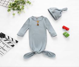 Sac de couchage en nourrisson nouveau-né bébé Swaddle Couverture chapeau 2 pcs enveloppe pour tout-petit coton dessin de coton de somnifères
