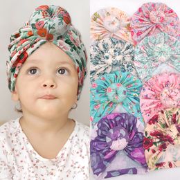 bébé toddle fleur arc noué coton casquettes enfants designer bandeaux chapeau bandanas bébé fille cheveux accessoires enfants turban cap