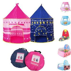 Cuerpo plegable para niños pequeños Castillo portátil Kids Pink Blue Play House Toys Camping Birthday Christmas Regalos al aire libre Decoración 240313