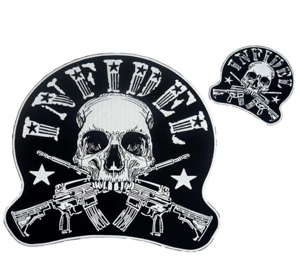 Infidèle grand punk brodé fer sur support biker patch badge pour veste jeans7171464