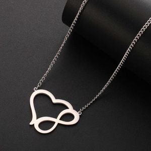 Oneindig symbool hart hanger ketting roestvrij staal eindeloze liefde voor vrouwen bruiloft sieraden valentijnsdag cadeaus