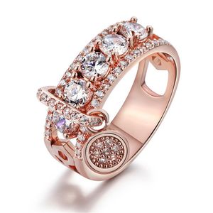Infinity 925 Sterling Zilver Wit Clear Topaz CZ Diamanten Sleutelhanger Vrouwen Engagement Wedding Bridal Ringen Gift281o