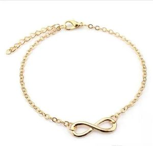 Infinity Charm Anklets Bracelets With Classic 8 Foot Chain Barefoot Sandals Jewelry For Women Beach Pool Party Ankle Bracelet GB1692 LL