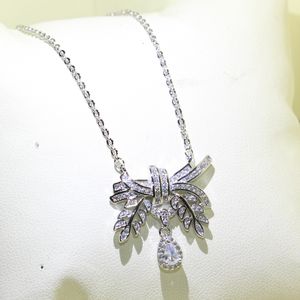 Infinity Choucong Unique étincelant victoria bijoux sterling sier 5a zirconia drop bow bow pendant eternity chain collier