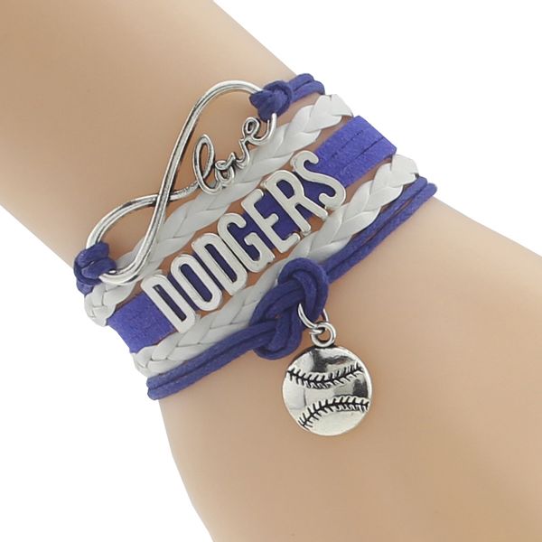 Bracelet d'équipe de sport de baseball Infinity Love Personnaliser les bracelets d'amitié sportive