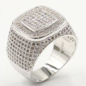 Infinity luxe sieraden grote promotie 925 sterling zilveren pave tiny witte saffier cz diamant edelstenen bruiloft vinger ring voor mannen cadeau