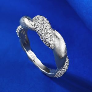 Bague en diamant Infinity Moissanite 100% en argent Sterling 925 véritable, bague de mariage pour femmes, bijoux de fiançailles, cadeau de mariée