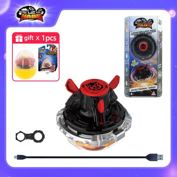 Infinity Nado 3 Controlador de infrarrojo de oso electrónico de boxeo original Gyro Metal Ring Spinning Top Auto-Spin Kids Anime Toy 240328