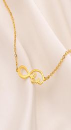 Infinity symbool liefde hanger ketting figuur 14k fijn goud antiek geel gevuld vrouwen dames meisjes charmes moeder geschenkdoos2290864