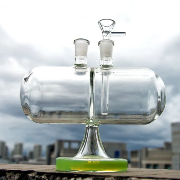 Infinito Cascada Cachimbas Bongs de vidrio Fumar 14 mm Dab Plataformas petroleras Tuberías de agua de gravedad invertibles con tazón XL-2061 LL