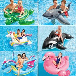 Inflables speelgoed Zwembad kinderen opblaasbaar water speelgoed dierenbevestiging zwembad dierenhaai eenhoorn zwembad assesorieën vlotten 240508
