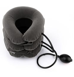 Inflable aire cuello Cervical tracción masaje de cuello hombro músculo relajación almohada Cervical masajeador ortopédico artículos para el cuidado de la salud 1306992