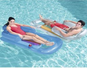 Opblaasbare luchtmatras drijvende rij 157x89cm zwembad praalwagens lounge slaapbed stoel voor zwemmen strandwater sportbuizen 4084765