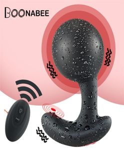 Vibrateur anal gonflable Vibrateur sans fil télécarrière mâle mâle mâle masseur de la prostate énorme bouchon de bout de bout à extension anale toys pour les couples 25441867