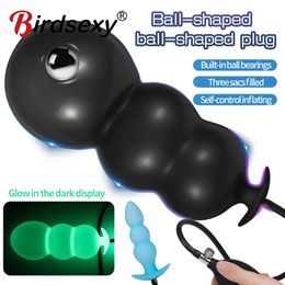 Plug anal gonflable BDSM Expander Butt Dilator g Stimulator Spot Massageur Massageur Sex Toys 240403