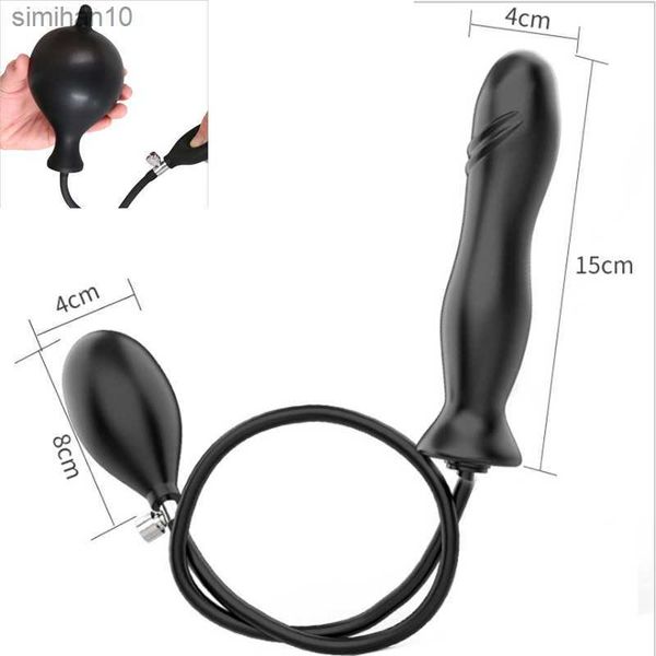 Inflable Anal Plug Dildo Pump Masajeador de Próstata Expandible Pene Ano Bolas Butt Beads Vagina Dilatador Adultos Juguetes Sexuales Hombres Mujeres L230518