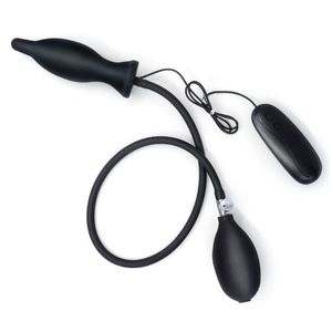Plug anale gonfiabile con vibratore a 10 velocità per donna stimolatore del punto G uomini massaggiatore della prostata dilatatore anale butt plug giocattoli del sesso J2245