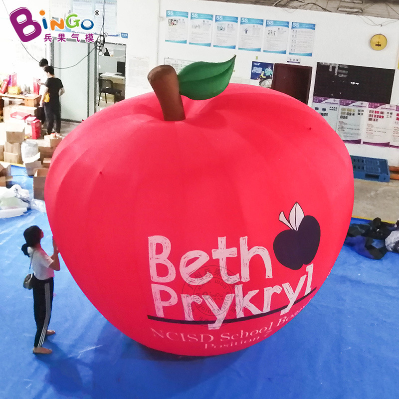 Aufblasbarer Apfelpulver Cartoon Luftform Ping Ein Apple Market Mall Eröffnung Event Dekoration