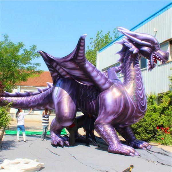 Ballon gonflable Dragon 5m de haut dinosaure gonflable féroce ptérosaure Dragon vif avec des ailes pour Zoo Museum Event234T