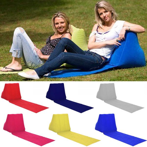 Tapis de chaise longue gonflable, coussin triangulaire de plage doux en PVC, coussin de dossier de loisirs de Camping, siège de chaise pliable, tapis de Camping