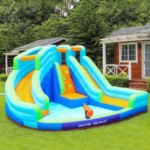 Best de l'arrière-cour gonflable glissez la maison de jeu avec la piscine Blower Castle Castle Bounce Maison avec des glissades doubles pistolet à pistolet pour les enfants pour les enfants