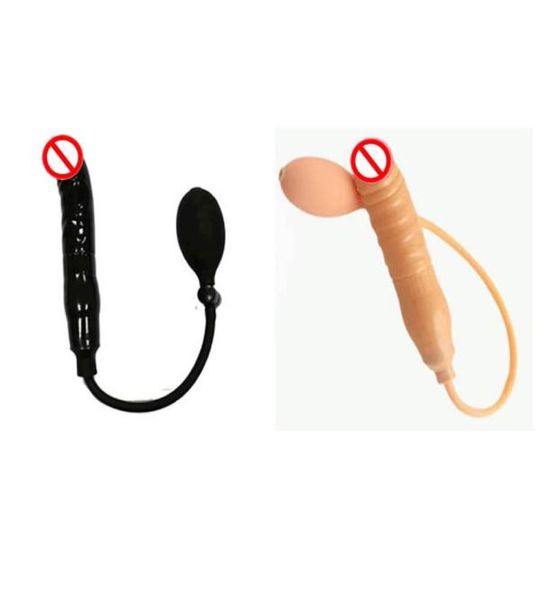 Inflable Blow up consolador pene Nuevos juguetes sexuales para hembras de dongs negros enchufes anal para mujeres precio barato al por mayor1540695