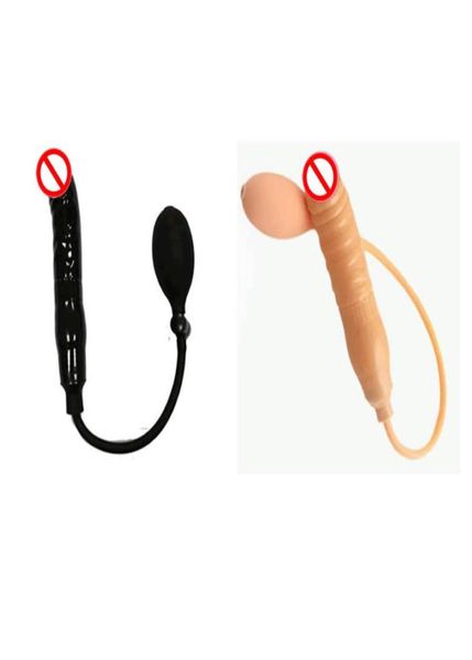 Inflable Blow up consolador pene Nuevos juguetes sexuales para hembras de dongs negros enchufes anal para mujeres precio barato al por mayor 5658589