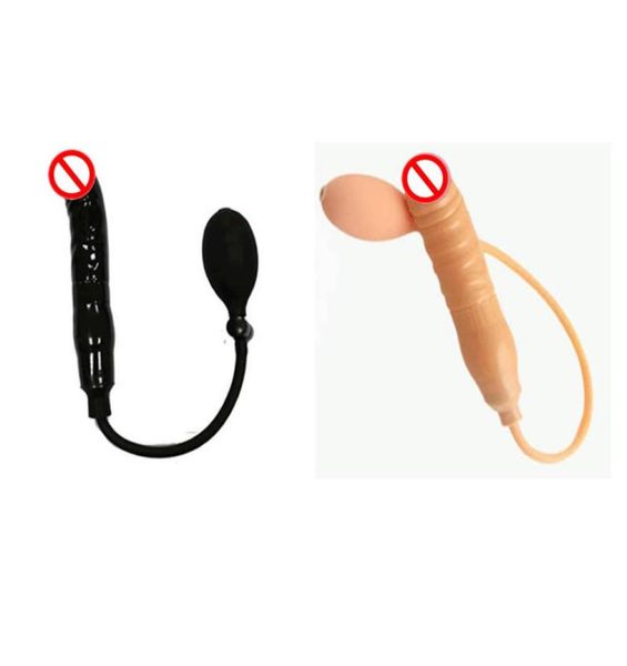 Inflable Blow up consolador pene Nuevos juguetes sexuales para hembras de dongs negros enchufes anal para mujeres precio barato al por mayor1459087