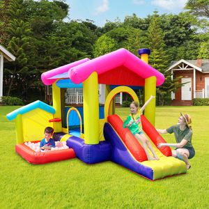 Maison de rebond gonflable avec toboggan Moonwalk Jumper Castle Jumping Bouncer Combo pour jardin, parc, fête sur pelouse, sports d'intérieur et d'extérieur, petits cadeaux amusants, jouet pour enfants