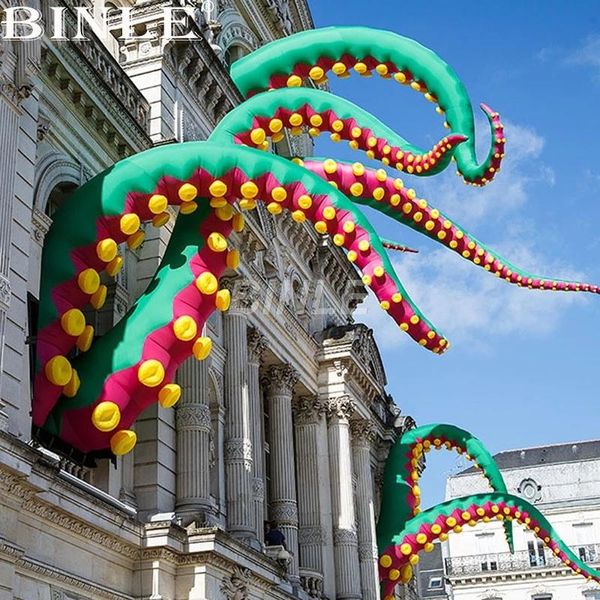 Videurs Gonflables 3mH Personnalisés Urban-Art en plein air vert géant gonflable pieuvre tentacule inkfish pieds pour halloween decorationparty décorations jouets sports