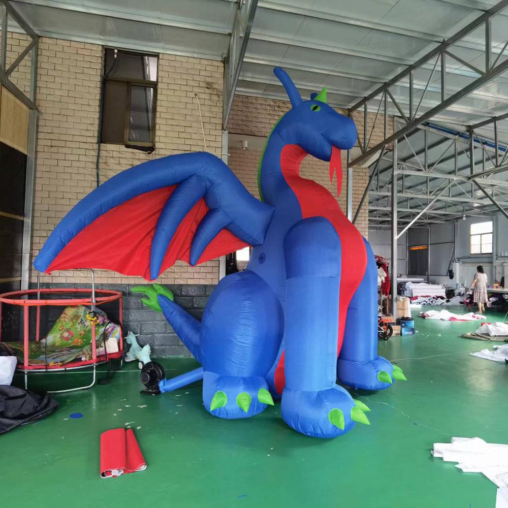 Inflatable Bouncers Giant Gemmy Airblown Inflatable Fire Dragon With Wings Breathing Dragon Hot Chocolate Christmas For Sale