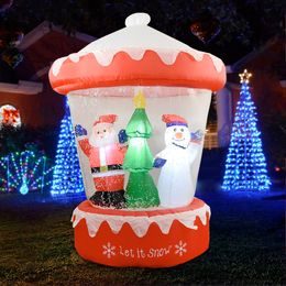 Opblaasbare Bouncers Speelhuis Schommels 1.8m Kerst Decoratie Opblaasbare Luchtballon Sneeuwvlok Kerstman Sneeuwpop Outdoor Tuin Jaar Feestdecoratie 230603