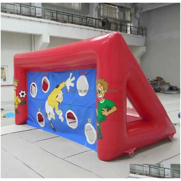 Gorilas inflables Casa de juegos Columpios 4x2.5x2m Juegos al aire libre personalizados PVC Comercial Portátil Fútbol Dardo Fútbol Objetivo Objetivo para DHDMZ